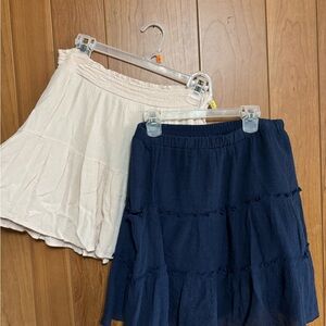 Navy and white flowy mini skirt bundle